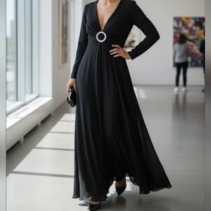 Vintage Disco Black Rhinestone Jumpsuit S